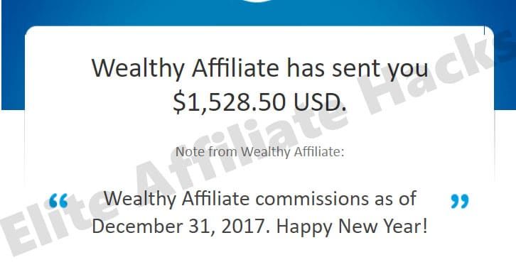 This is an Image Showing PayPal Payments of The Wealthy Affiliate