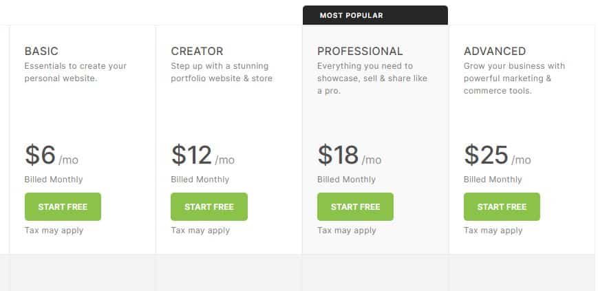 Pixpa Website Builder Pricing
