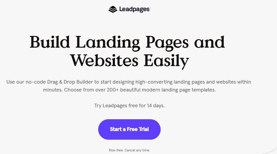 LeadPages Landing Page Builder Software