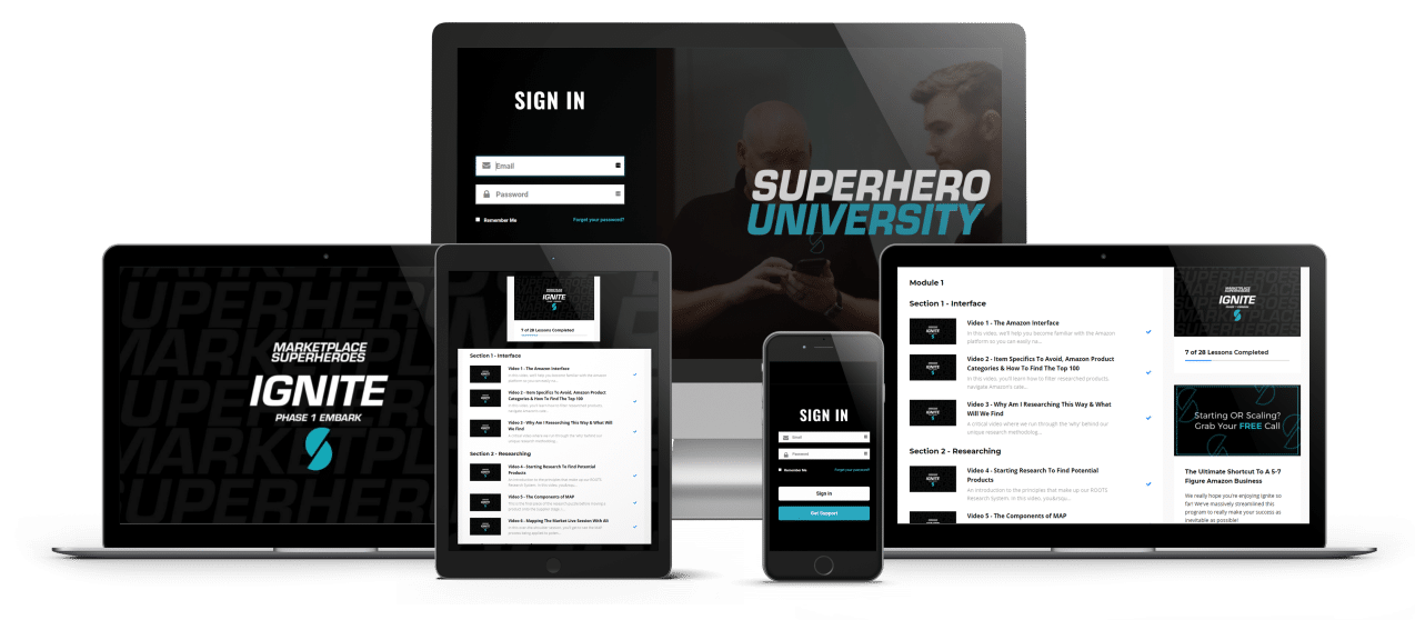 marketplace Superheroes Review-Course Dashboard
